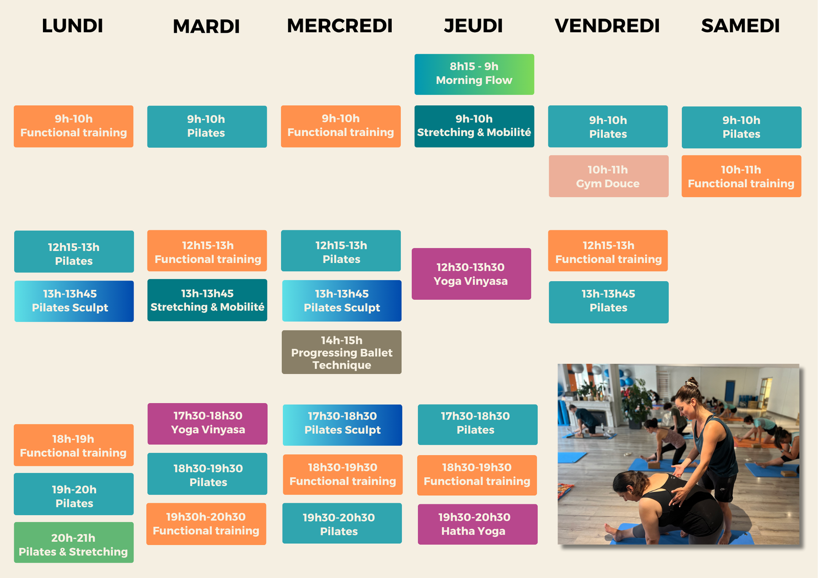 cours de pilates et de fitness a Lyon 1